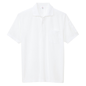AZ-10601 吸汗速乾(クールコンフォート)ペン差し付半袖ポロシャツ(男女兼用) 101/ホワイト