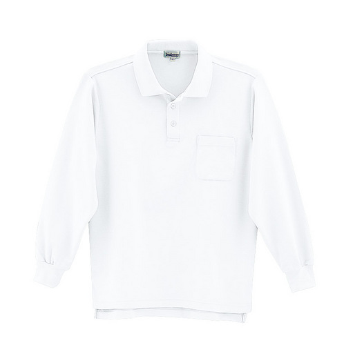BIG205 長袖ポロシャツ 10/ホワイト