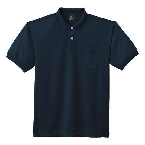DESK84984 製品制電吸汗速乾半袖ポロシャツ カラー：ネービー