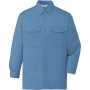 DESK44304_1 エコ製品制電長袖シャツ［社名刺繍無料］ 005/ブルー
