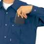 XEB9230 長袖シャツ［社名刺繍無料］ ブルゾン・シャツともに大型フラップポケットが付いています。
