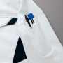 AZ-2535_1 長袖シャツ（男女兼用）［社名刺繍無料］ 反射材付ペン差し</br>
作業中でもサッとペンが取り出せる。 反射材付で視認性もアップ