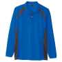 COCOS-AS-1628 吸汗速乾長袖ポロシャツ 6/ブルー（チャコール）