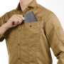 BURTLE1715 長袖シャツ（ユニセックス）［社名刺繍無料］ レベルブック収納ポケット（左・深さ20㎝）