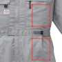 AUTO1-9821 半袖ツヅキ服(AIR) 衣服内部の２箇所に電源ユニット用ポケットがあり、お好みの位置をお選びいただけます。