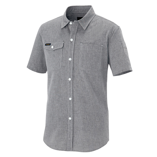 AZ-64437 半袖シャツ（男女兼用）［社名刺繍無料］ 004/グレー
