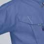 XEB7563_1 長袖シャツ［社名刺繍無料］ ポケットのフラップ部分に視認性を高める反射材をオシャレにパイピング。