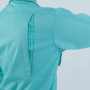 XEB1284 長袖シャツ［社名刺繍無料］ 背中/背中のプリーツロンが激しい動きにもスムーズに対応