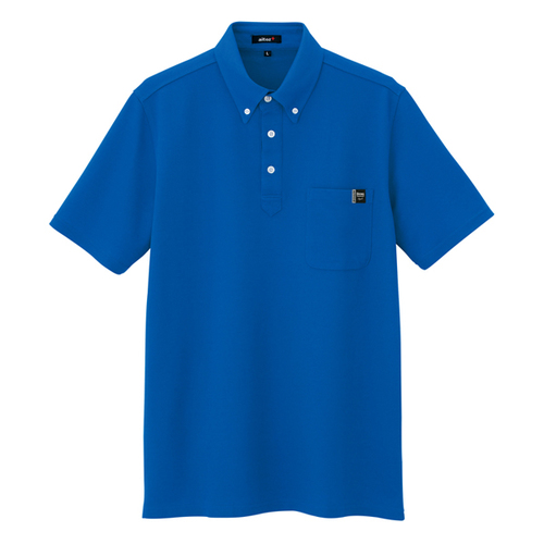AZ-10611 半袖ボタンダウンポロシャツ(男女兼用) 006/ブルー
