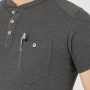 COCOS-G-918 ヘンリー長袖Tシャツ ボタン付胸ポケット
