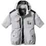 BURTLE_AC1156 エアークラフトタクティカル半袖ブルゾン(ユニセックス)【サイドファンモデル】【AIRCRAFT】［社名刺繍無料］ 60/アッシュグレー