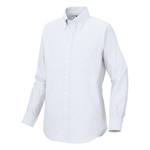 AZ-7882 長袖シャツ(男女兼用)［社名刺繍無料］ 001/ホワイト