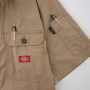 COCOS-D-749 Dickies ストレッチCVC 半袖ツナギ ・左袖マルチポケット<br>
・左胸ペン差しポケット
