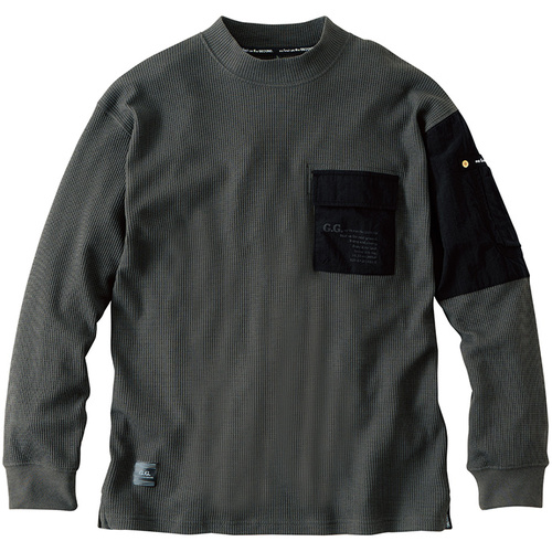 SOWA4475-52 長袖Tシャツ（胸ポケット付き） 7/グレー