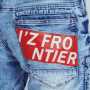 IZFRONTIER7452 接触冷感ストレッチデニムカーゴパンツ バックプリント（35/ケミカルブルー）