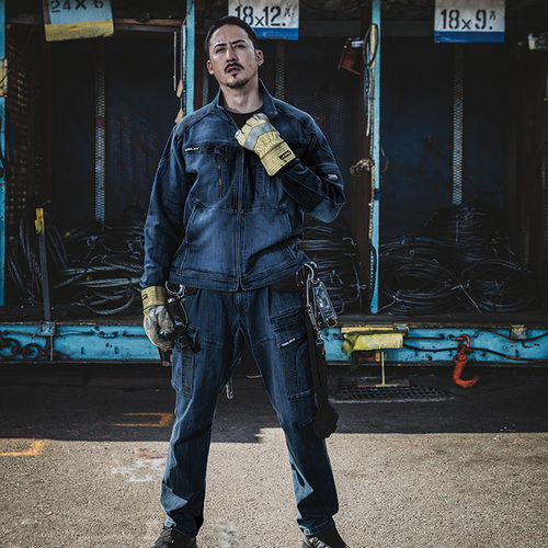 吉野　ハイブリッド（耐熱・耐切創）作業服　ズボン　ネイビーブルー 吉野 ハイブリッド(耐熱・耐切創)作業服 ズボン ネイビーブルー ( 入数 1 )