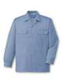 DESK6055_1 長袖オープンシャツ［社名刺繍無料］ 005/ブルー